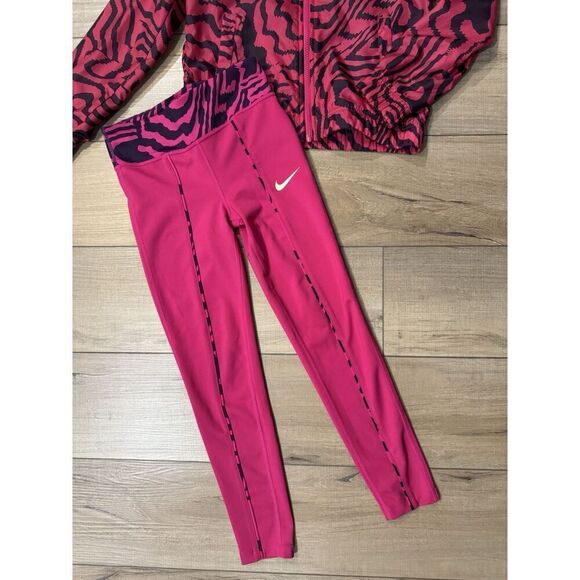 GIRLS' NIKE SPORTSWEAR Printed jacket Coat Pink Activewear Leggings M Medium 10 - Picture 3 of 4